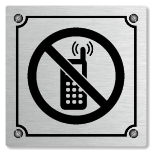 Zákaz telefonování, 100x100mm, stříbrná, Kansas